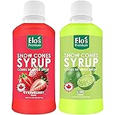 Snow Cone Syrup (8oz X 2), MADE IN CANADA| 2 Flavors Includes Strawberry and Lime| Premium Quality Flavoring | Ideal for Snow