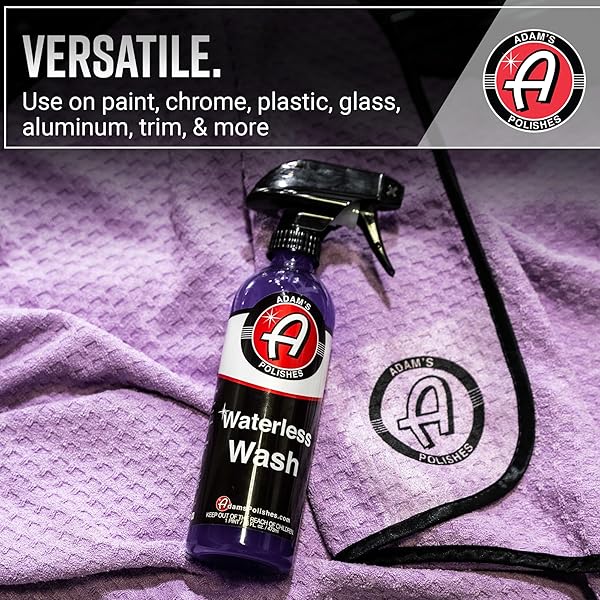 ADAM’S POLISHES WATERLESS WASH (16OZ) – CAR CLEANING CAR WASH SPRAY FOR CAR DETAILING | SAFE ULTRA SLICK LUBRICATING FORMULA, BOAT, MOTORCYCLE, RV | NO GARDEN HOSE, WASH SOAP OR FOAM CANNON NEEDED