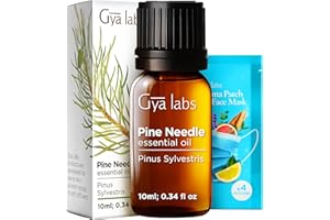 Gya Labs Pine Needle Essential Oil - 0.34 Fl Oz - 100% Pure Pine Needle Oil for Hair, Skin, Teeth and Gums, Diffuser, Aromatherapy & DIY Candle Making Scent