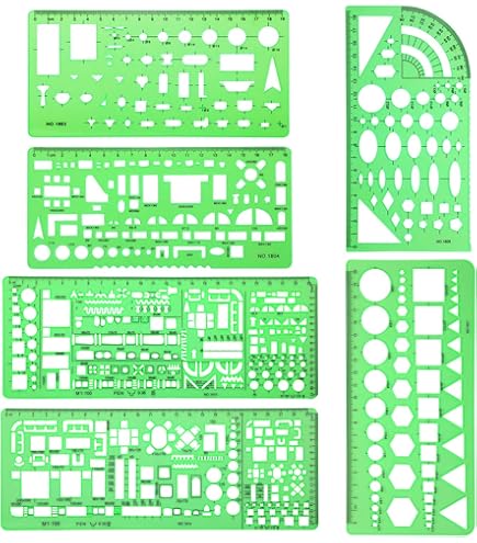 Amazon.com: Drapas Template E408 Flowchart Ruler B 31408