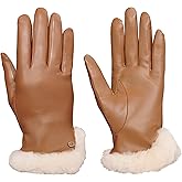 UGG Womens Leather Sheepskin Vent Gloves With Conductive Tech Palm