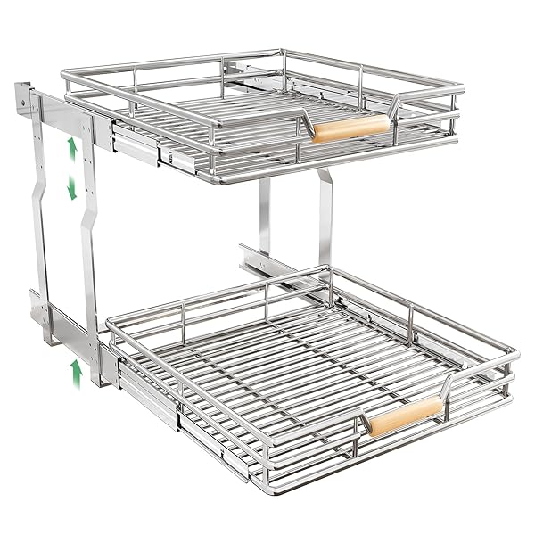 PULL OUT CABINET ORGANIZER, 2 TIERS 23″W X...