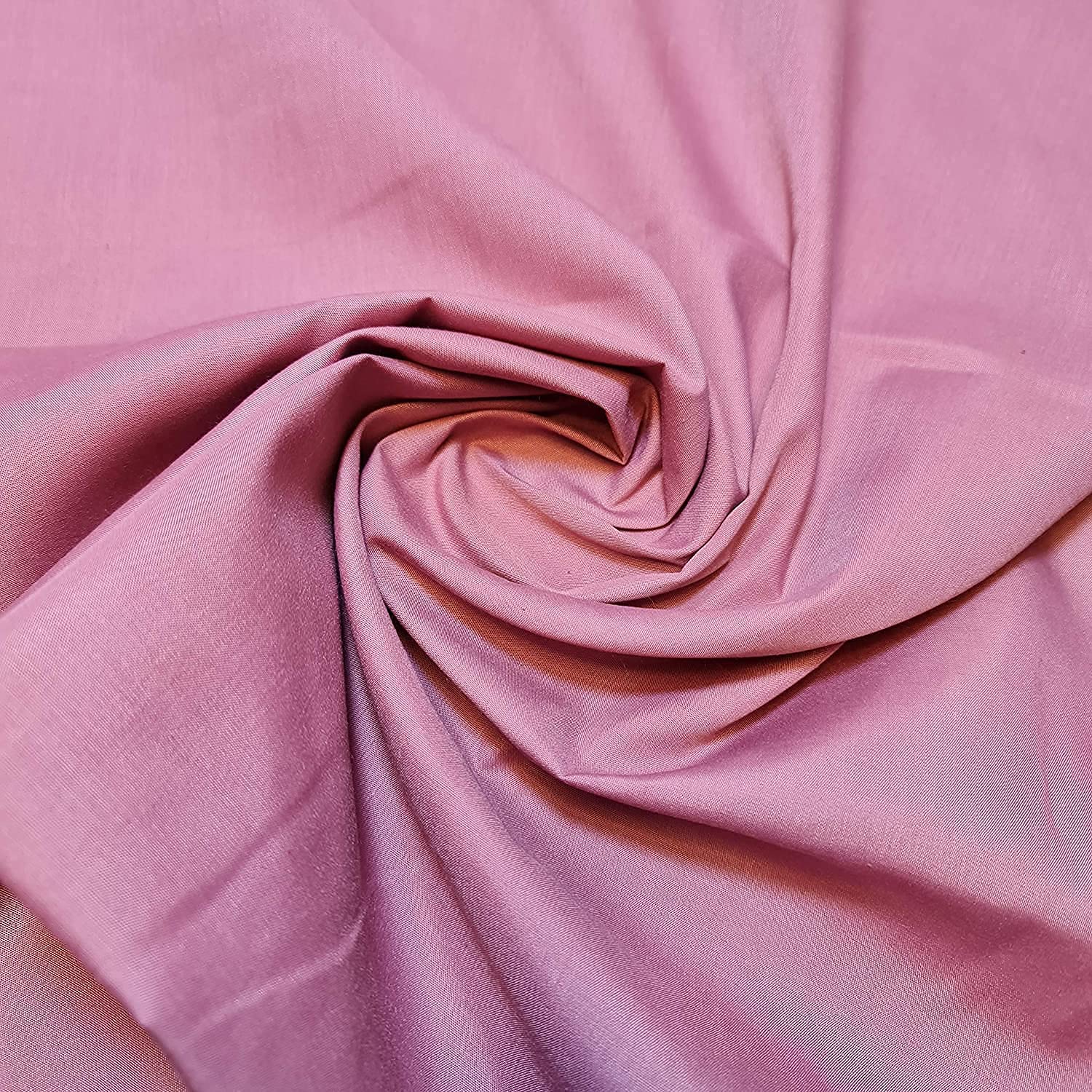 Plain/Solid Dyed Polycotton Dress Craft Fabric Material 45" - 112 cm Wide Sold As 1 Meter Pre - Cut Lengths (Available in 42 Colours)… (Dusty Pink, 5 Meter)