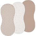 Hahafelt 3 Pcs Baby Changing Pad Liners,Elegant Style,Brown | Compatible with Peanut Changer, Organic Cotton Cover, Waterproo