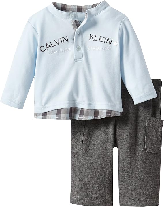 Calvin Klein BabyBoys Newborn Top With Cargo Pants, Blue