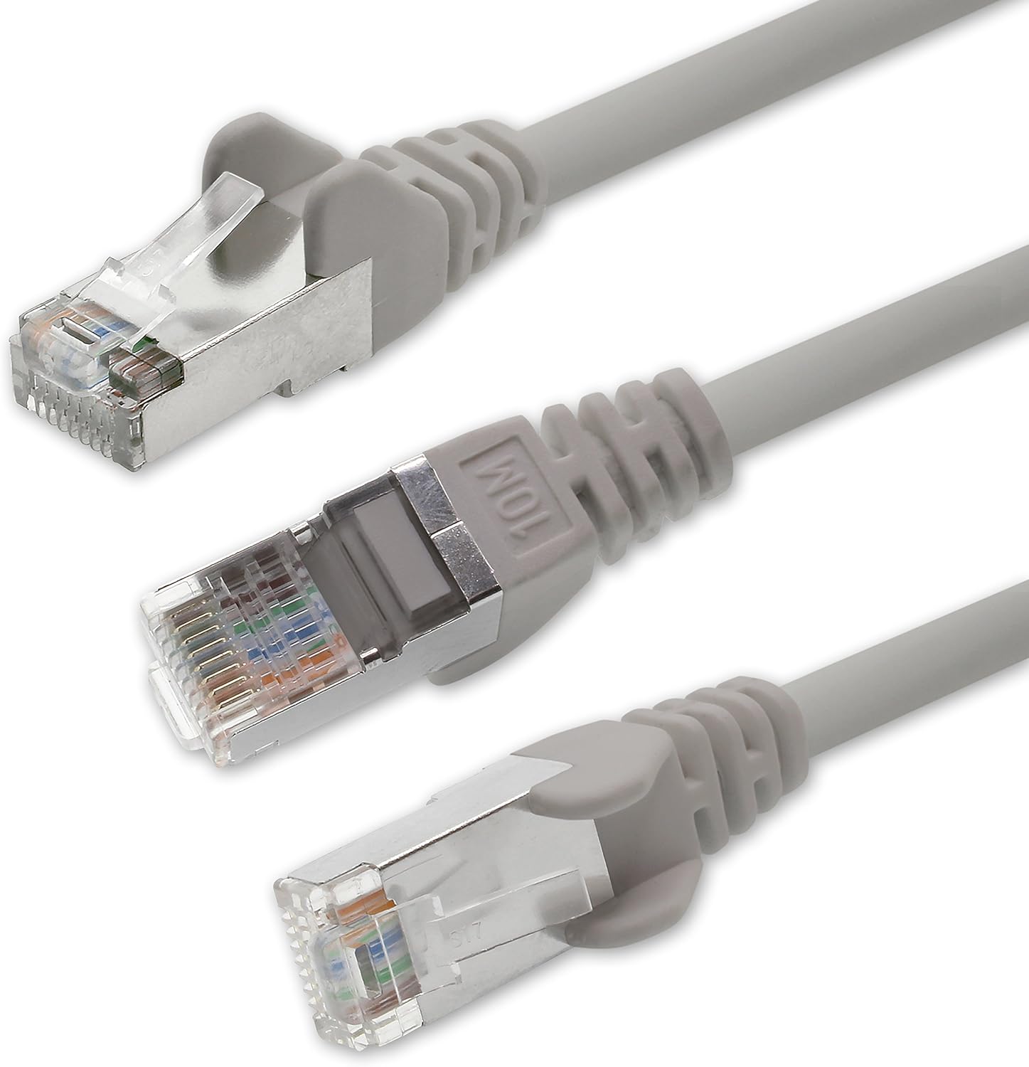 1aTTack CAT5 FTP foil-shielded network cable with 2x RJ45 connector set (10 pieces) 0.25m gray, grey 10 - pieces, 0,25m - Image 5