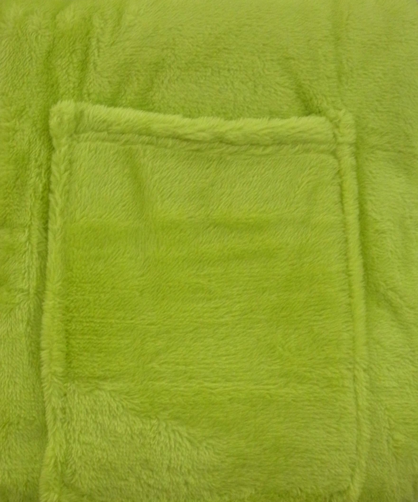 Reader's Wrap Shoulder Throw Blanket 22" X 88" with 2 Pockets (Chartreuse)