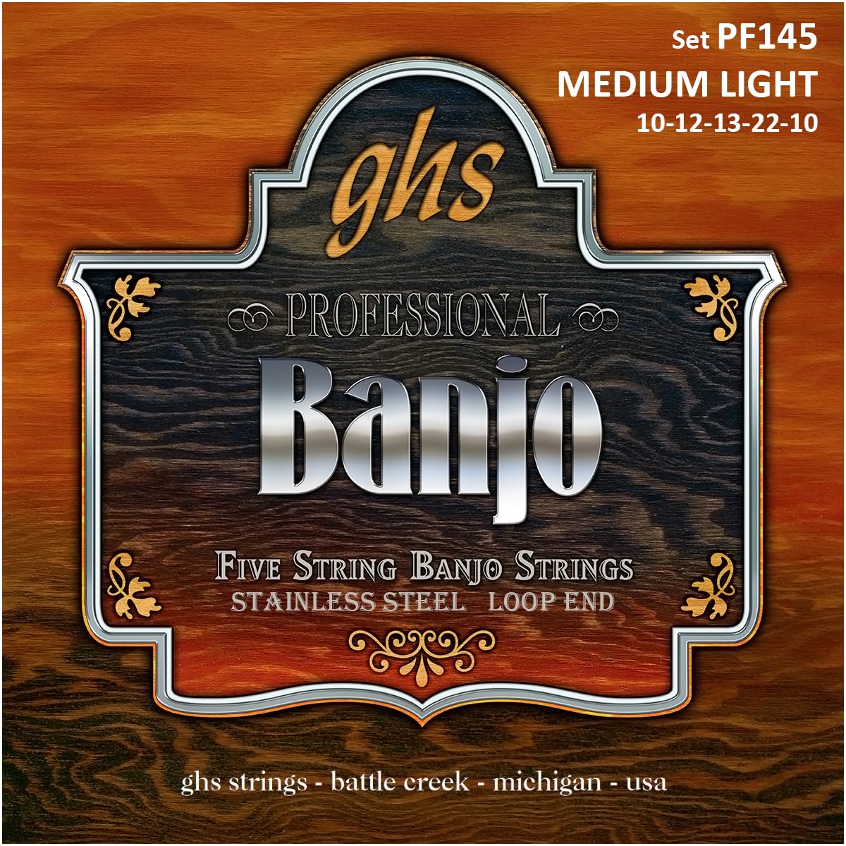 GHS BANJO - Stainless Steel String Set - 5-String - Medium Light