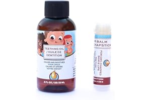 Punkin Butt Baby Teething Oil and Weather Lip Balm Bundle for Sore Gum Relief and Chapped Lips | All Natural, Organic, Safe for Infants, Chemical-Free | 2 Oz Oil