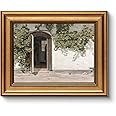 HUARCEY Gold Framed Vintage Wall Art Vineman Climbing The Walls Farmhouse Wall Decor Opening Door Oil Painting Picture Canvas Print Art Home Decor Aesthetic for Bedroom Bathroom Office 8x10in
