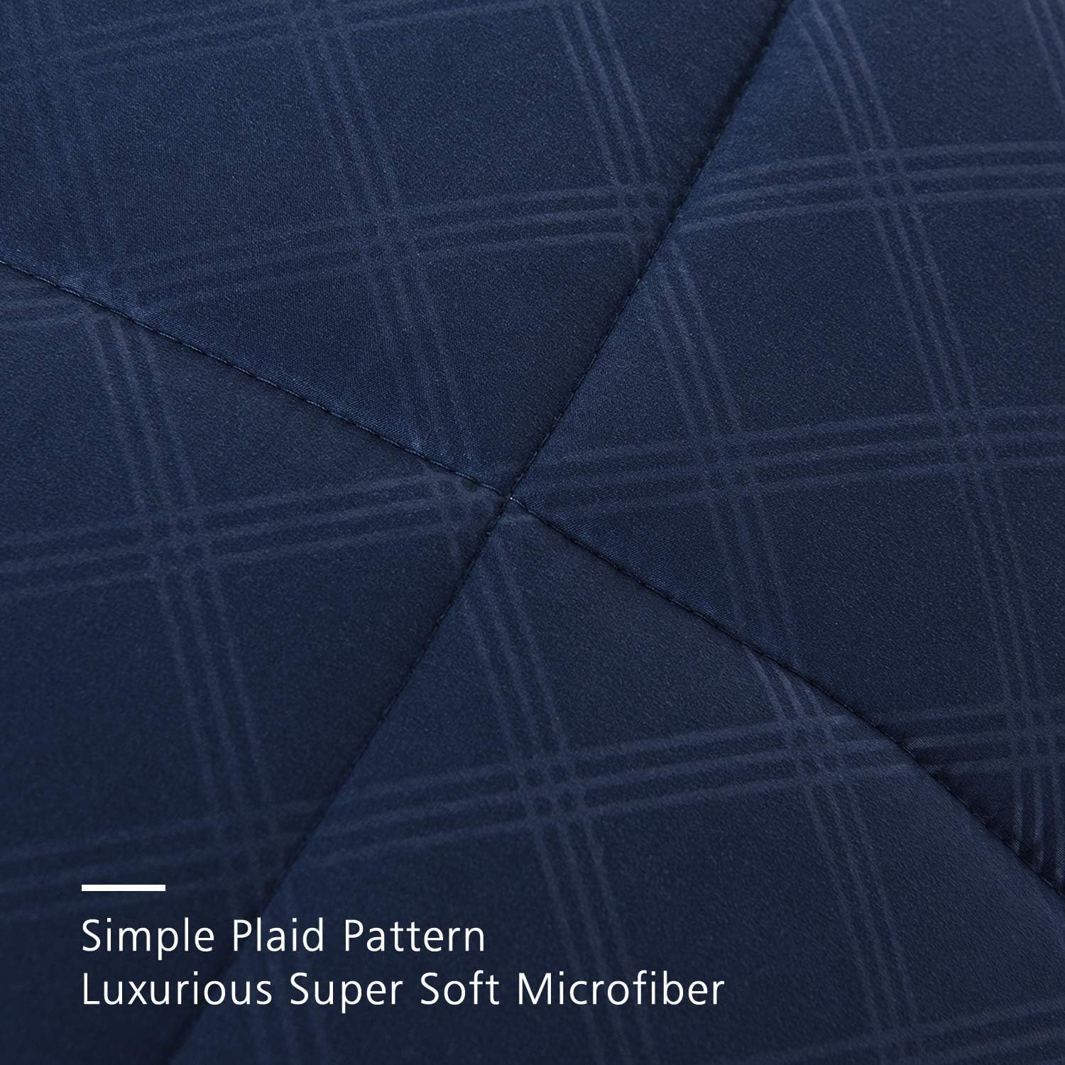 JML Comforter Set, 10 Piece Microfiber Bedding Comforter Sets with Shams - Luxury Solid Color Quilted Embroidered Pattern, Perfect for Any Bed Room or Guest Room (Navy, Cal King): Kitchen & Dining