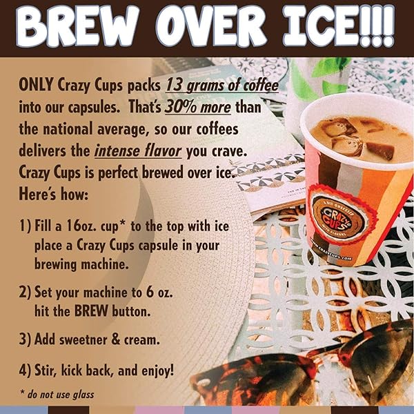 CRAZY CUPS FLAVORED COFFEE FOR KEURIG K-CUP MACHINES, CHOCOLATE RASPBERRY TRUFFLE, HOT OR ICED DRINKS, 22 COUNT SINGLE SERVE, RECYCLABLE PODS(PACK OF 1)