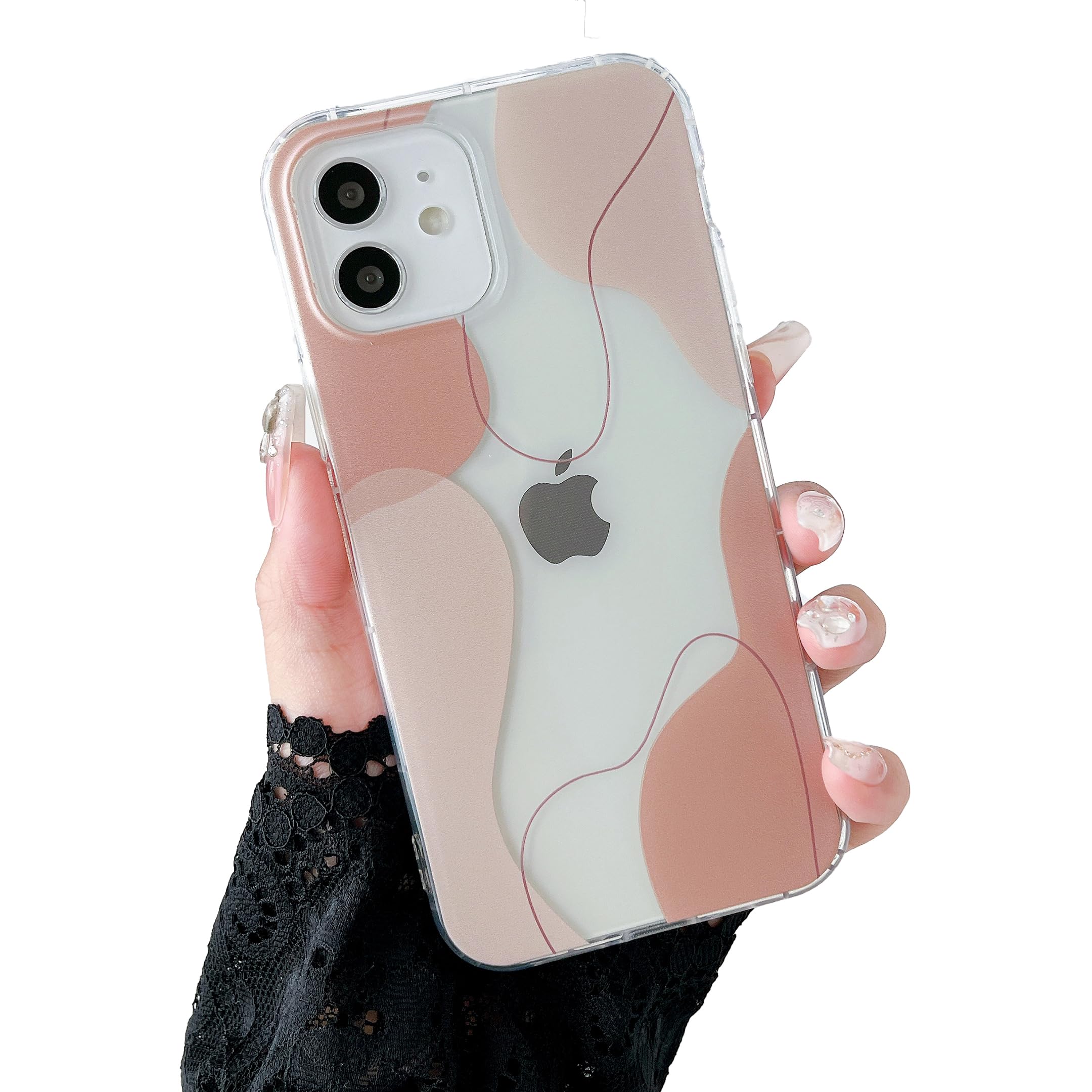 DEFBSC Compatible with iPhone 11 Case(6.1 inch), Transparent Color Mix Aesthetic Design Soft TPU Bumper Slim Thin Shock-Absorbing Protective Phone Cover - Brown — image 1