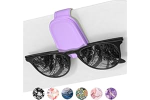NPOOYI Sunglasses Holder for Car Visor, Magnetic Leather Car Sunglass Holder, Car Sun Visor Glasses Hanger Clip, Car Interior Accessories for Women Men, Fits All Size Eyeglasses