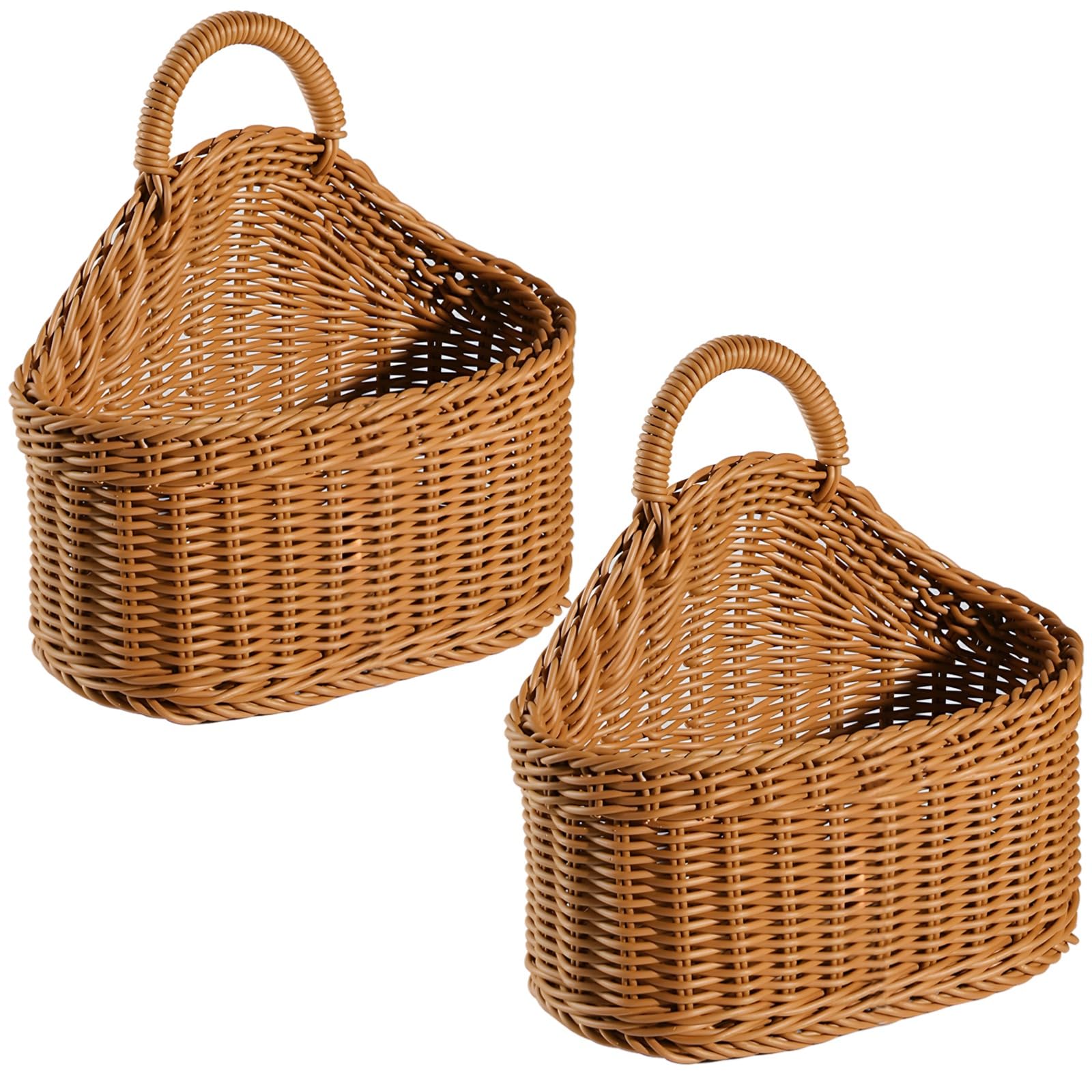 Photo 1 of * only comes with one *
Hanging Wicker Baskets for Wall, Set of 2, Brown, Small Size, Wall Hanging Storage Baskets with Oval Handle, 7.48 in /19 cm Base, 8.27 in/21 cm Height, Multipurpose for Home Decoration and Storage
