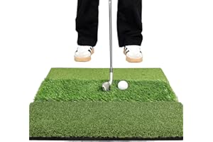 BIRDIEBLAST Premium Tri - Turf Golf Hitting Mat, Foldable Heavy-Duty Golf Mat, Professional Golf Practice Mat for Indoor or Outdoor Trining