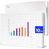 SCRIBBLEDO Grid Dry Erase Sheets 9&rdquo;x12&rdquo; Math Practice Small White Board Sheets Math Manipulatives Quad Graph Whiteboard Sheets Math Supplies Homeschool Teacher Students Classroom Pack of 10