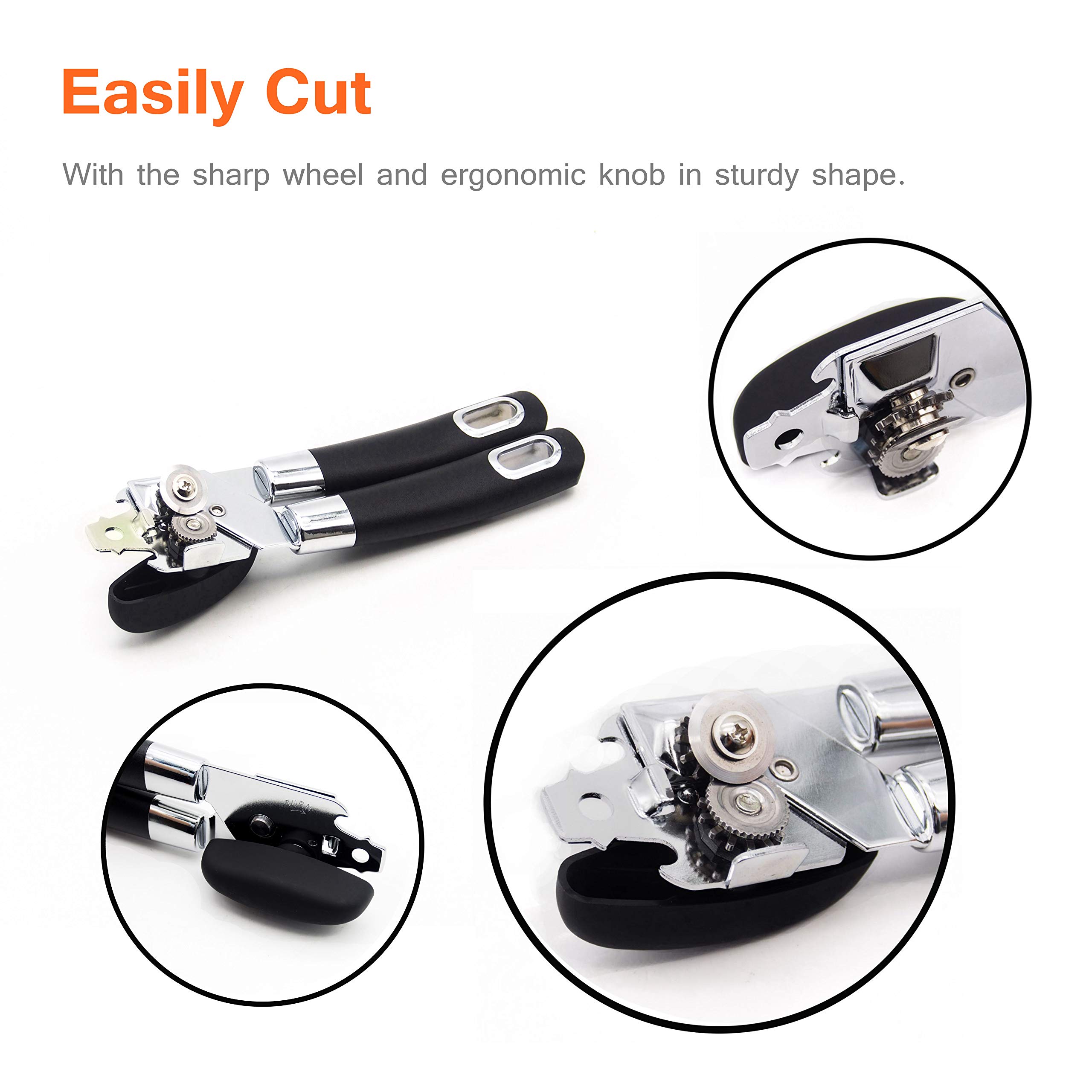 Udodo Manual Can Opener Stainless steel Safety Handle Design Heavy Duty Can Tin Opener for Kitchen or Camping