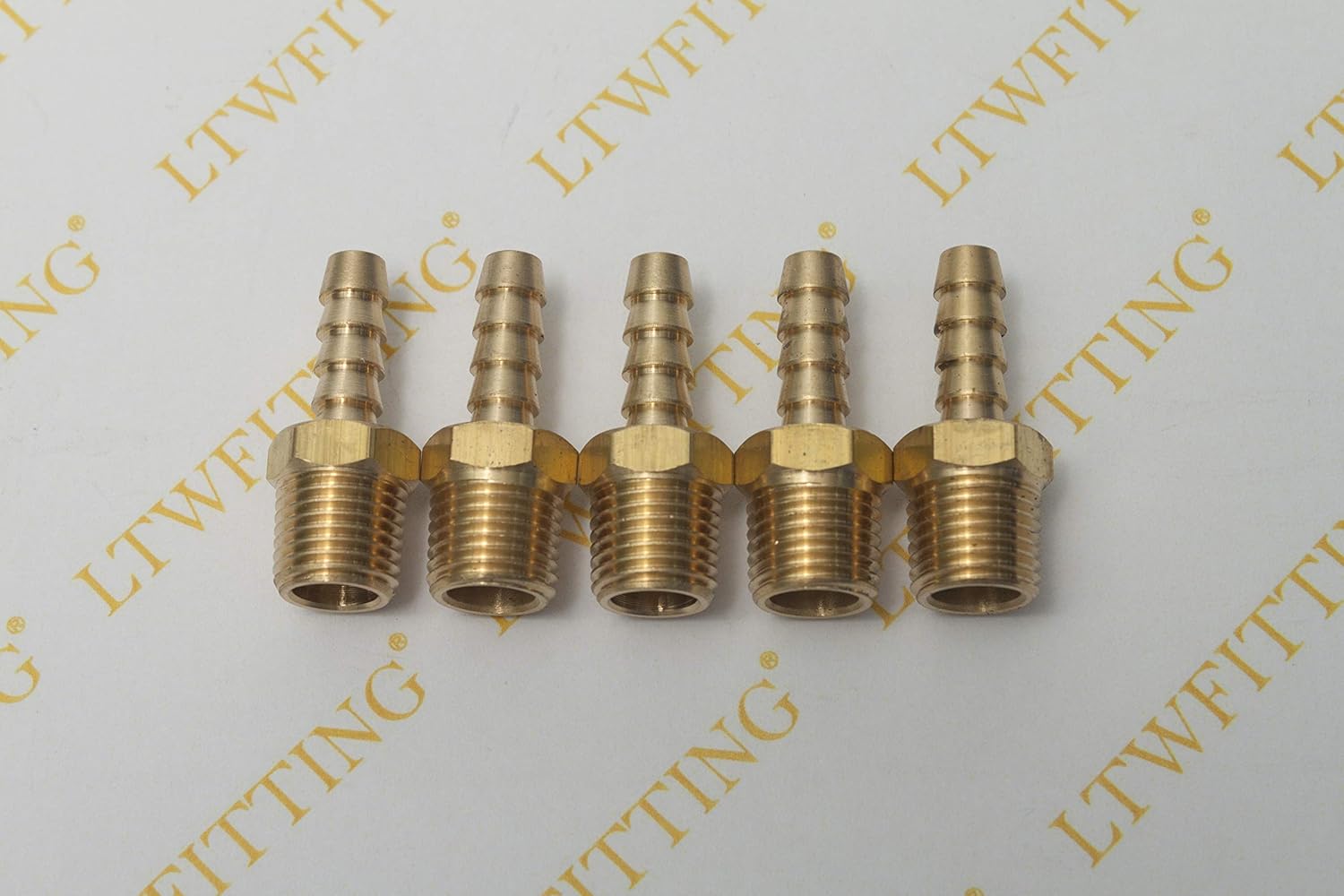 LTWFITTING Brass Barbed Fitting Coupler/Connector 1/4-Inch Male BSPT x 6mm Hose Barb(Pack of 5), Tubing ID: 1/4"(6mm) - Image 3