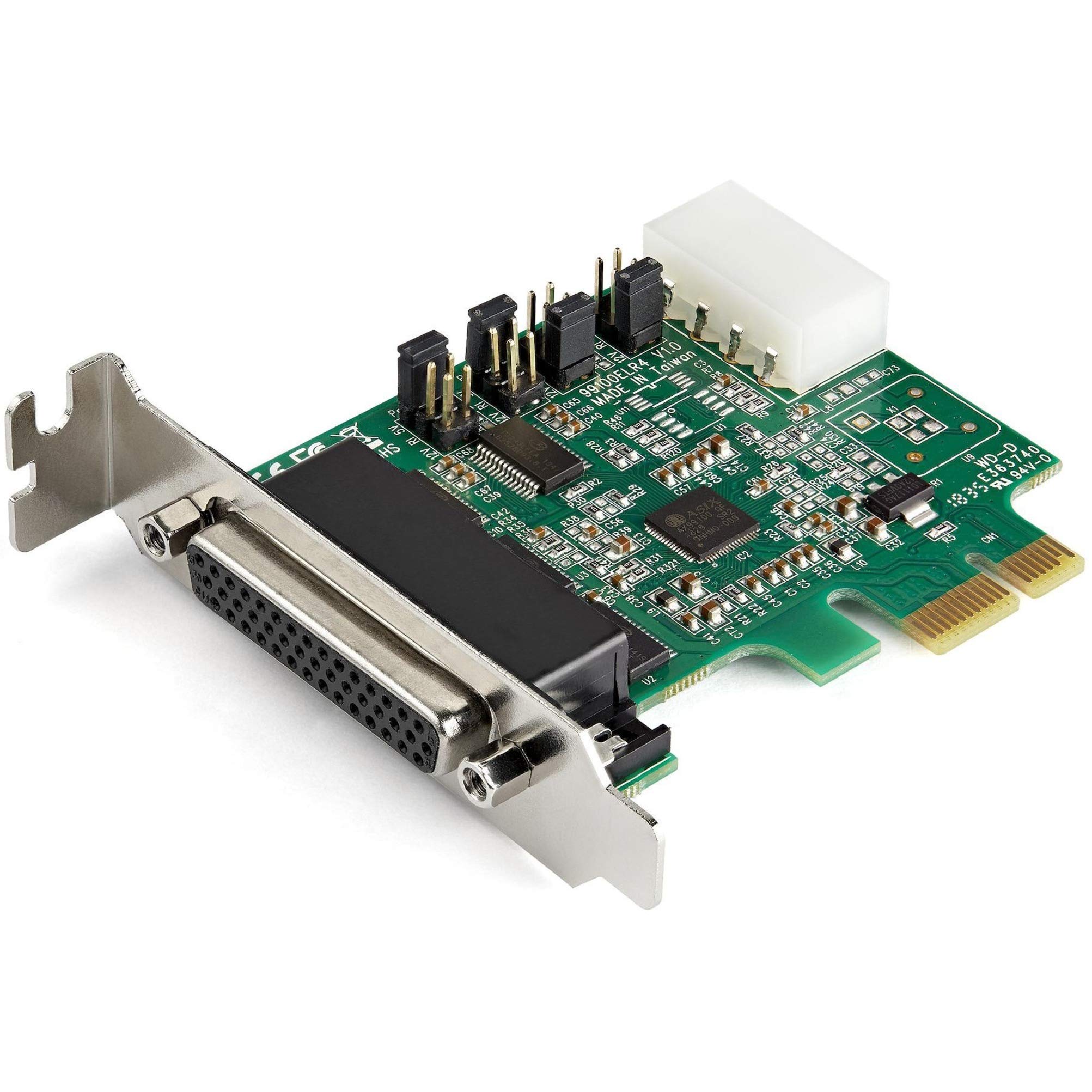 StarTech 4-Port PCI Express RS232 Serial Adapter Card - PCIe RS232 Host Controller - PCIe to Serial DB9-16950 UART - Low Profile Expansion Card - Windows & Linux, TAA