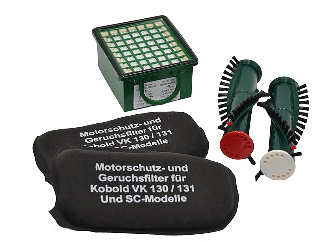 SET Hygienefeinfilter + 2 Geruchsfilter Aktivkohlefilter geeingnet für Vorwerk Kobold VK 130 oder 131 auch SC + 1 Paar Ersatz