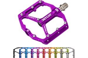 JETCAT Mountain Bike Pedals Flat - MTB Pedals Flat, Bicycle Pedals, Road Bike Pedals, BMX Pedals, for BMX MTN Road Gravel EBike, Specialized Parts, Adults, Aluminum Metal Stamp 9/16"