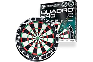 Harrows Dart Board Quadro I Unique and Exclusive 3 Scoring Zones I Ultimate Challenge 240 Maximum Score I Darts Board with Ultra Thin Knife Wire I Compatible with Dart Board Stand, Dart Board Lighting