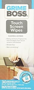 Grime Boss Touch Screen Wipes, 30Count