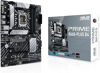 ASUS Prime B660-PLUS D4 Motherboard LGA 1700 ATX PCIe 4.0 DDR4 3xM.2 2.5Gb LAN