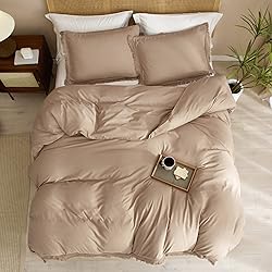 Smoofy Taupe Tassel King Size Comforter Set, Boho