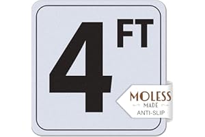 MOLESS 4FT Pool Depth Marker Stickers – 6x6″ Anti-Slip Vinyl Tile Stickers for Swimming Pool Safety Signs, Adhesive Pool Depth Markers for Decks, 4 FT (1 Pack)