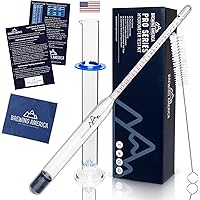 Brewing Hydrometer Alcohol Tester Kit: Beer & Wine American-Made Specific Gravity ABV Test Pro Series Traceable…