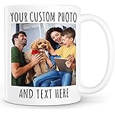Obizan Custom Coffee Mug with Photo, Text, or Logo | Personalized Ceramic Mug 11oz | Customizable Gift for Men, Women | Unique Gift for Birthdays, Holidays, Christmas | White