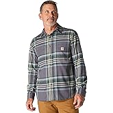 Carhartt Mens Rugged Flex Relaxed Fit Midweight Flannel Long-Sleeve Plaid Shirt