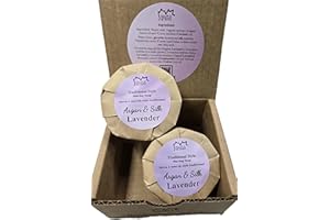 Shaving Soap: Argan & Silk (2 X 90 g) Lavender (Handcrafted in Canada)
