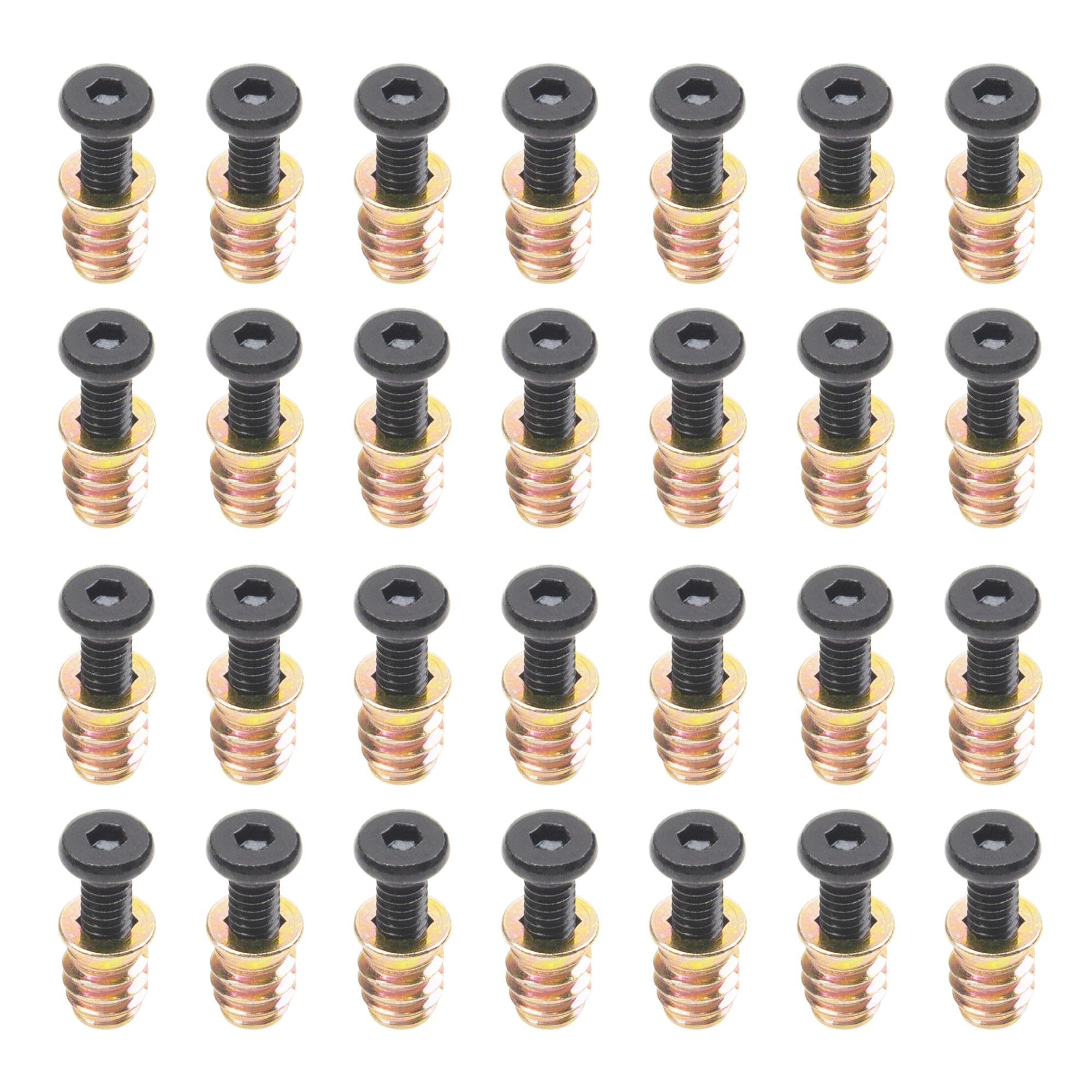 rrina-28-sets-1-4-20-x-25-32-furniture-screw-nut-threaded-wood-inserts