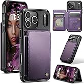 Kowauri for iPhone 17 Pro Case, PU Leather Wallet Case for Women Men with RFID Blocking Card Holder Slot Magnetic Closure Shockproof Phone Cover for iPhone 17 Pro, Purple