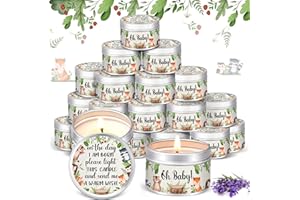 MTLEE 24 Pcs Woodland Animals Baby Shower Party Favors Candles Lavender Scented Baby Shower Favors for Guests Rustic Tealights Candles Gender Reveal Return Gifts Girl Boy (1.2 Oz, Colorful)