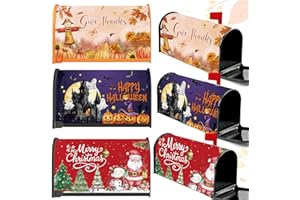 Luvsweets Mailbox Covers Magnetic Standard Size - 3Pcs Thanksgiving Halloween Christmas Mailbox Covers, Fall Winter Holiday Seasonal Mail Post Wraps for Garden Home Outdoor Decor, 20x18 Inches