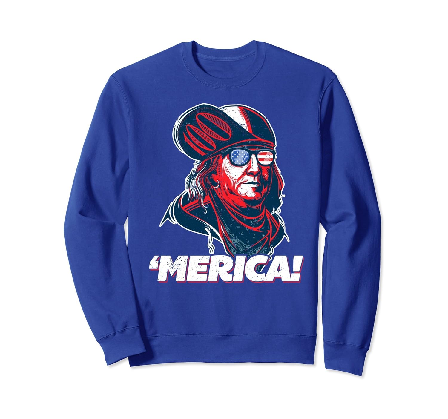 Merica Ben Franklin American Flag Patriot Sweatshirt-anz