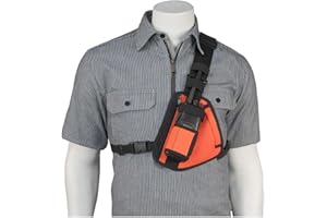 HOLSTERGUY RCH-101OR (Orange) Radio Chest Harness Shoulder Radio Holster Chest Pack Adjustable Single Radio Pouch Two-Way Radio Holster for Motorola Radios and Walkie Talkies RCH-101OR Made in USA