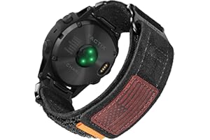 HEMSUT H Soft Suede Leather Watch Band, 26mm Military Strap Compatible with Garmin Instinct 3 50mm/Fenix 8 51mm/7X/7X Pro/6X/6X Pro/5X/5X Plus, Tactix 7 Pro/ Delta, Quatix 6X/5X, Descent MK1/MK2, Instinct 2X, Foretrex 601/701, Enduro /Enduro 2/ Enduro 3, D2