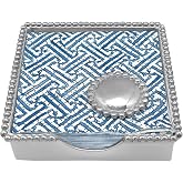 Mariposa Round Pearl Beaded Napkin Box Small