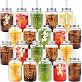 Yetene 20 Pcs Christian Gift Cups Bulk 16 oz Inspirational Bible Verse Mason Cups with Straw and Lid Plastic Reusable Christian Drinking Tumbler for Women Men Church Coworkers Employees Staff