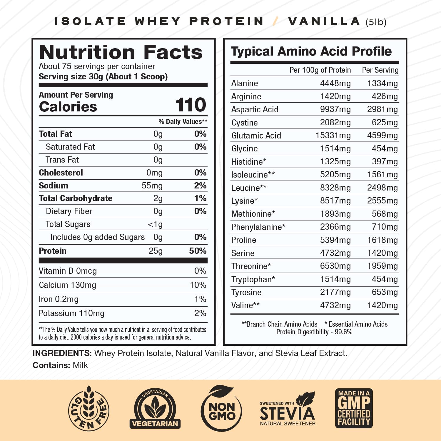 Muscle Feast Grass-Fed Whey Protein Isolate Powder, Vanilla 5lb (1 Unit) + Chocolate 5lb (1 Unit)