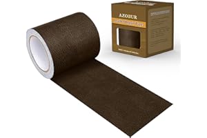 AZOBUR Azbour Leather Repair Tape Patch, 2.4''x15' Super Adhesive, Self-Adhesive Leather Patch for Restoration and Refurbishment of Sofas, Car Seats, Furniture, Vinyl Furniture, Chairs.（Dark Brown）