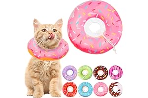 HPETPPY Cat Cone Collar Soft, Cat Recovery Collar for Wound Healing Cute Donut Adjustable Kitten Cones to Stop Licking Comfortable Lightweight Neck Elizabethan Collars for Kittens After Surgery