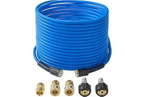 FIXFANS Pressure Washer Hose – 1/4" X 50 FT High Power Washer Extension Hose – Kink & Wear Resistant High Pressure Hose for Replacement – Compatible with M22 Fittings – 3600PSI