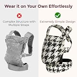Momcozy Baby Carrier 3-24M Cotton Houndstooth Ergonomic 64-127cm Waist view 4