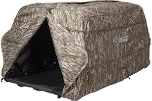 Cupped Waterfowl Hunting Dog Blind | Lightweight Easy-Setup Dog Blind for Hunting Dogs with Front/Rear Entrance | Mossy Oak B